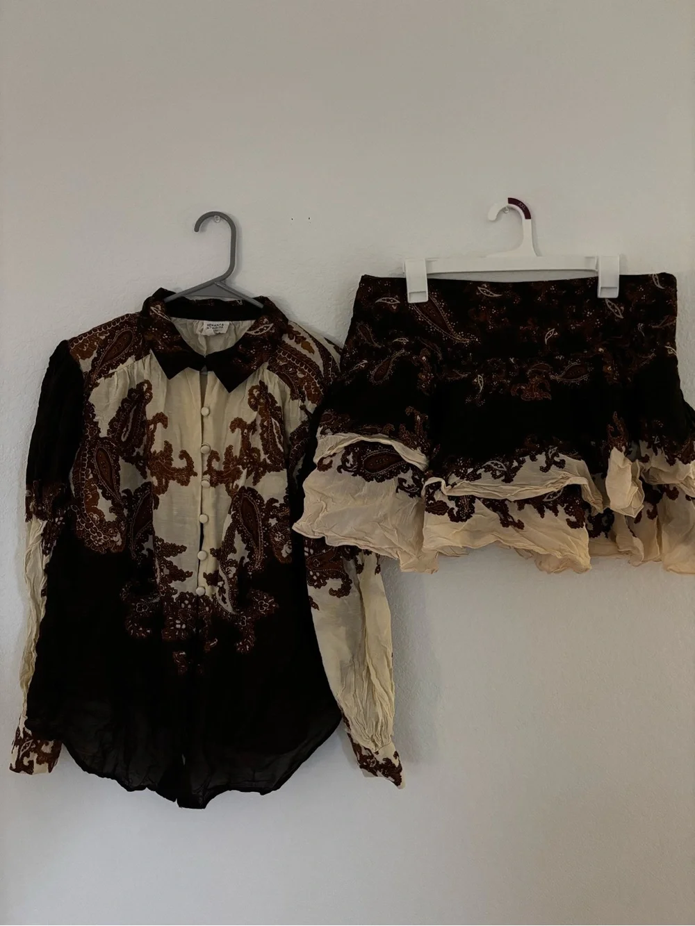 HEMANT AND NANDITA Boho Shirt and Skirt — Size XL - Picture 2 of 4